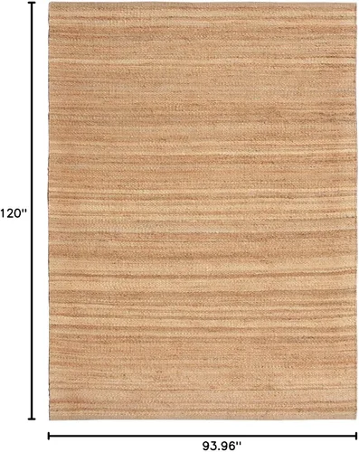 Miniatura 2 de Antep Rugs Alfombra de fibra de yute tejida a mano natural para interiores 8x10 (Natural, 7'10" x 10')