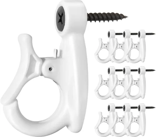 Miniatura 9 de GEZIDEA Ganchos para colgar luces, ganchos de luces de cadena, ganchos de rosca para colgar luces de cadena y alambre, plantas, campanillas