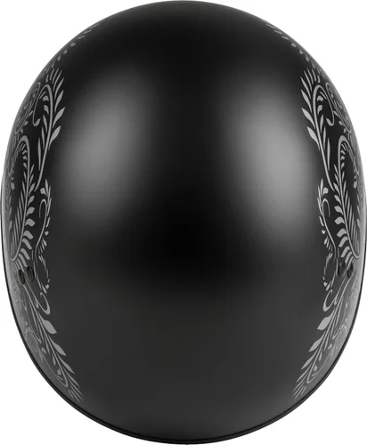 Miniatura 3 de GMAX HH-65 Naked Motorcycle Street Half Casco (rosa mate negro/plata, L)