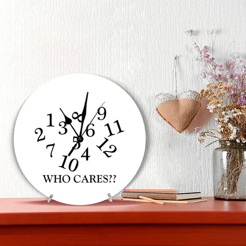 Miniatura 3 de Reloj de pared digital Who Cares Jumbled Numbers Reloj de PVC de 10 x 10 pulgadas, silencioso sin tictac, decorativo para el hogar, cocina, baño