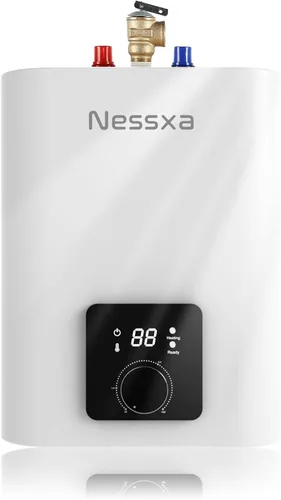 Miniatura 10 de Calentador de agua eléctrico de 1.6 galones, 1500 W bajo el fregadero, calentador de agua caliente bajo demanda, punto de uso montado en la pared