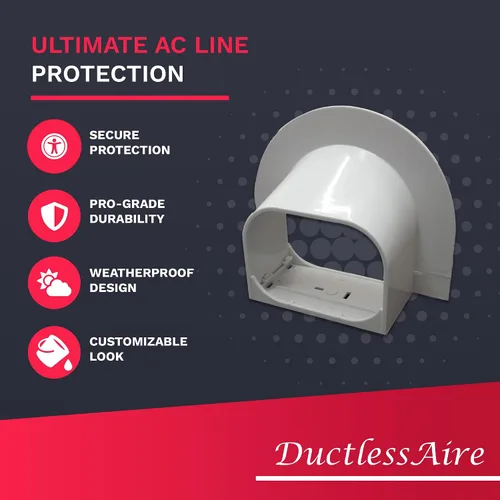 Miniatura 4 de DuctlessAire Mini Split Line Set Cover – Cubiertas de línea para condensador Mini Split, sistemas de aire central, HVAC, bombas de calor y más
