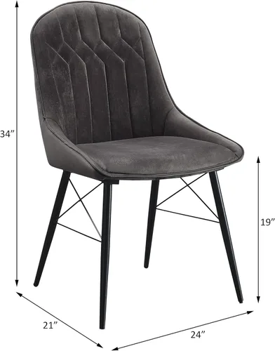 Miniatura 2 de Sillas de comedor para mesa de habitación y sillas de asiento de cocina, juego de 2 sillas laterales tapizadas con diseño capitonado de canal