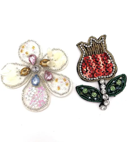 Miniatura 11 de 2 piezas de parches de lentejuelas con diamantes de imitación de estrella de mar brillantes, parches decorativos para coser estrellas, bricolaje