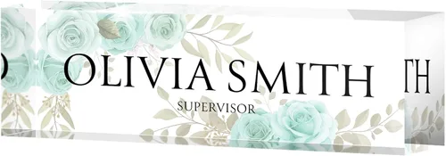 Miniatura 17 de Placa de nombre personalizada para escritorio, placas de nombre personalizadas de 2½/x8 pulgadas, acrílico transparente grueso, caja de regalo