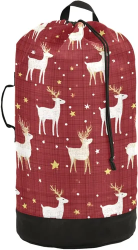Miniatura 18 de Mochila de lavandería con hojas de estilo bohemio beige con correas ajustables para el hombro, bolsa de lavandería sucia para viajes, campamento