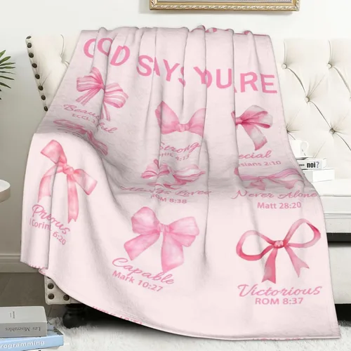 Miniatura 10 de Manta Cristiana, Regalos de Cumpleaños para Mujeres y Hombres, Manta Decorativa Inspiradora de Escritura con Versículo Bíblico Regalos Religiosos