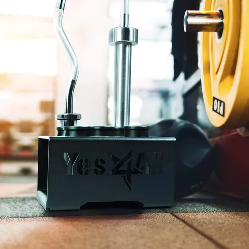 Miniatura 7 de Yes4All Estante de almacenamiento vertical, organizador de gimnasio en casa, estante para mancuernas y barras olímpicas de 2 pulgadas C. Negro