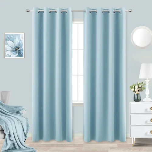 Miniatura 63 de Cortinas opacas de 72 pulgadas extra anchas para dormitorio, puerta corrediza de vidrio y patio, 2 paneles con ojales para oscurecer ventana grande