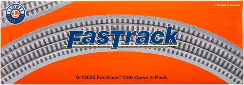 Miniatura 4 de Lionel FasTrack Electric O Gauge, pista curva O36, paquete de 4