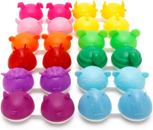 Miniatura 6 de Cyrank Estuche para lentes de contacto, lentes de contacto de color, lindo paquete de 12 fundas para lentes de contacto, colorido a granel, kit