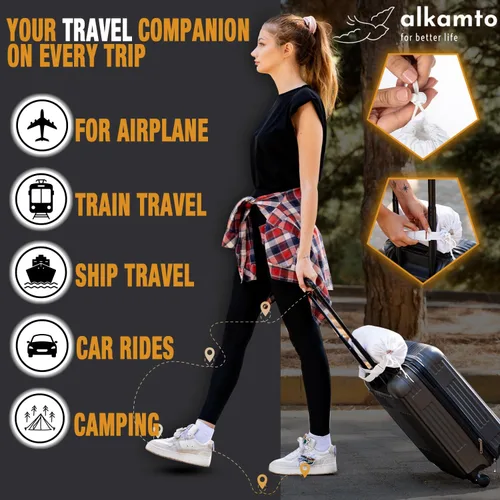 Miniatura 8 de alkamto Cómoda almohada de espuma viscoelástica para viajes y campamentos, bolsa portátil fácil de llevar, funda de almohada con regulación
