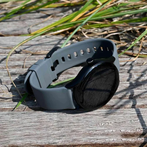 Miniatura 27 de BISONSTRAP Correas de reloj de silicona, correas de reloj delgadas con liberación rápida, 0.787 in, negro con hebilla negra