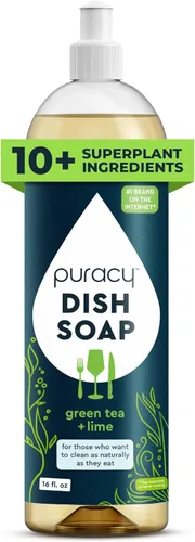 Miniatura 11 de Puracy Repuesto de jabón natural para platos, jabón detergente líquido para lavar platos a base de plantas suavizante de la piel, fórmula