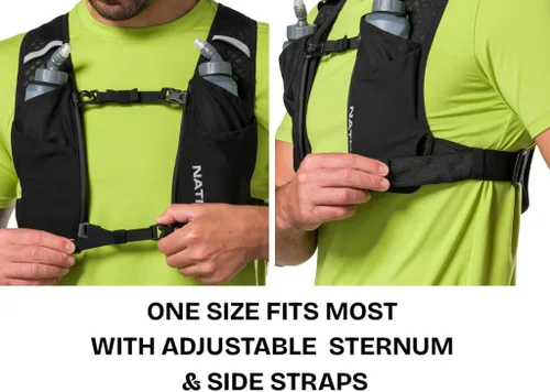 Miniatura 5 de Nathan QuickStart - Chaleco de hidratación con vejiga o frascos, bolsillos de almacenamiento, tela transpirable que absorbe la humedad, correas