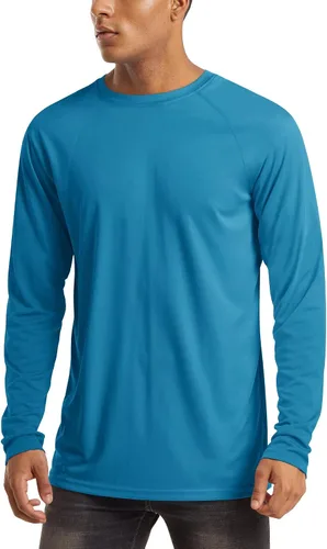 Miniatura 31 de MAGCOMSEN Camisas de manga larga para hombre, protección solar UPF 50+, camisetas atléticas para senderismo, correr, entrenamiento, protección