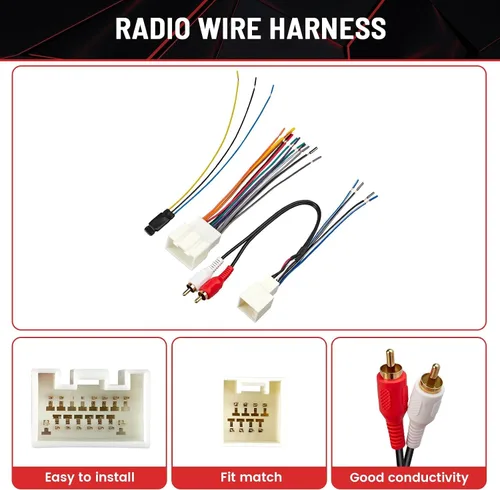 Miniatura 4 de RED WOLF Arnés de cableado de radio RCA Plug con kit de convertidor reductor reductor de 12 V a 5 V para Ford Mustang Explorer 2000-2004, Lincoln
