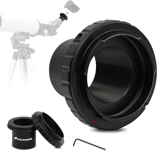 Miniatura 8 de Adaptador de cámara para telescopio Astromania, anillo T2 T y adaptador T M42x0.75 rosca macho a adaptador fotográfico de telescopio de 3.17 cm