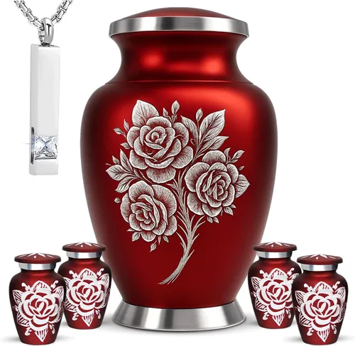 Miniatura 8 de Urnas de cremación para cenizas humanas adultas – Urna funeraria para mujeres cenizas con juego de recuerdo – Elegantes urnas conmemorativas