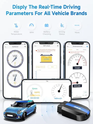 Miniatura 8 de ANCEL Escáner Bluetooth OBD2 BD300, lector de código de sistema completo y herramienta de diagnóstico para BMW con servicio de registro de batería
