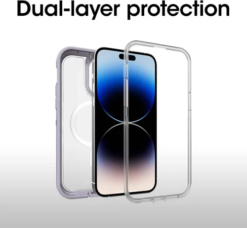 Miniatura 3 de OtterBox Funda para iPhone 14 Pro (solamente) Defender Series XT, color lavanda (púrpura/transparente), sin pantalla, resistente, se ajusta a