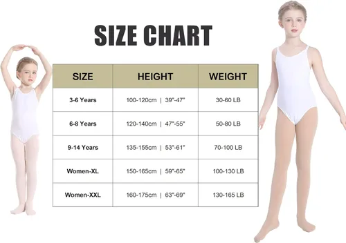 Miniatura 4 de Mallas de ballet para niñas y mujeres, leggings de transición, ultra suaves, convertibles, para estudiantes (niños pequeñosadultos)