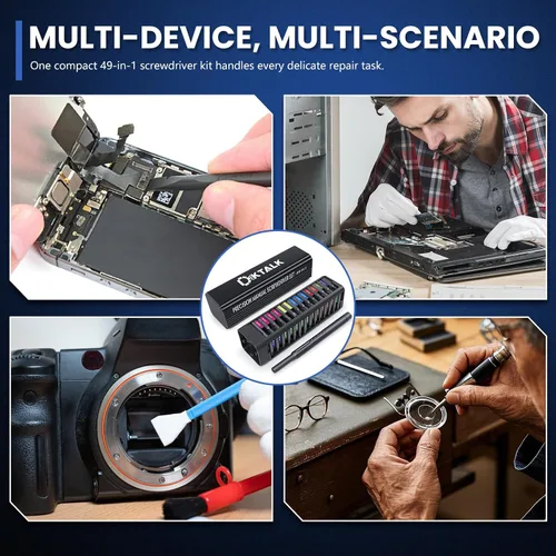 Miniatura 8 de Kit de herramientas de reparación electrónica 49 en 1 con puntas magnéticas S2, destornillador de precisión, puntas extendidas, pinzas, herramienta