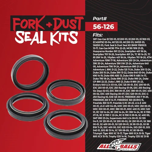 Miniatura 2 de All Balls Racing 56-126 Kit de retenes de horquilla y polvo compatible con/reemplazo para KTM, Gas-Gas