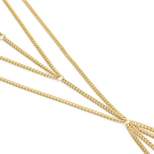 Miniatura 7 de Bounzhi Arnés de cadena para el cuerpo, sexy, plateado, collar de joyería para el cuerpo, cadenas de bikini para mujeres y niñas (plata)