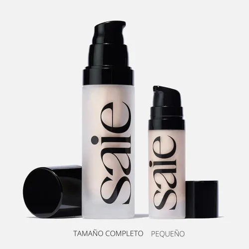 Miniatura 9 de Saie Mini Glowy Super Gel - Base de maquillaje hidratante y suero iluminador enriquecido con vitamina C y aceite de escualano, maquillaje líquido