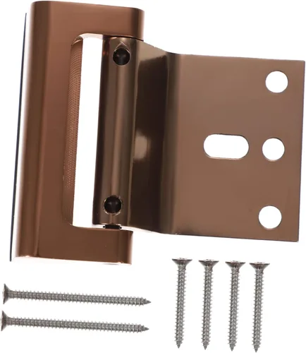 Housoutil Cerradura a prueba de niños del refuerzo de puerta de la cerradura de puerta fácil instalar el perno de aluminio de la bisagra de Brown