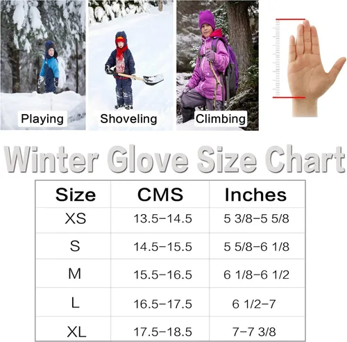 Miniatura 5 de FINGER TEN Guantes de invierno para niños impermeables con calentador de cuello libre pantalla táctil para niños y niñas para clima frío deportes al