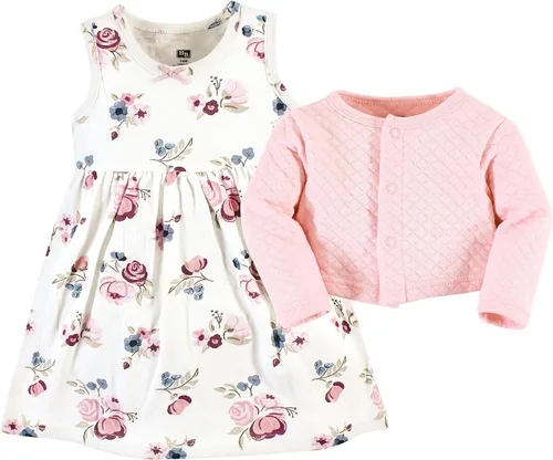Miniatura 3 de Hudson Baby Cárdigan y vestido acolchados para bebé niña