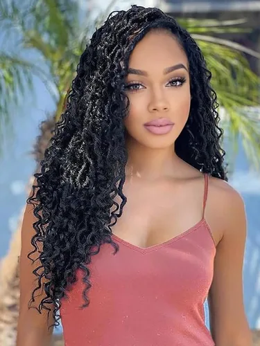 Miniatura 13 de Rastas sintéticas de cabello de ganchillo de 10 pulgadas, cabello de ganchillo Ombre Goddess Locs para mujer, trenzas de ganchillo suaves y rizadas