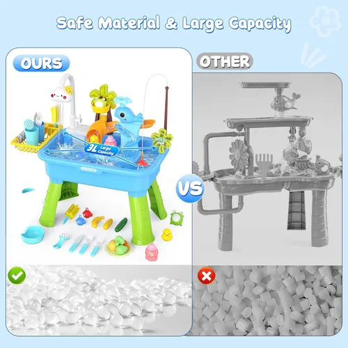 Miniatura 4 de Mesa de agua mejorada 2026 para niños de 1 a 3 años, juguetes al aire libre para niños de 4 a 8 años con bomba, juguetes de piscina para actividades
