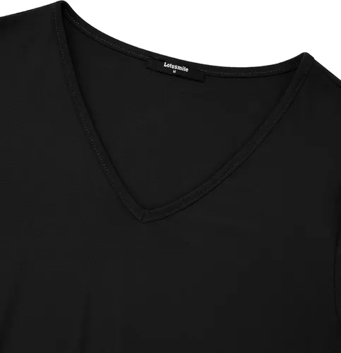 Miniatura 4 de Lotusmile - Blusa de vestir para mujer, camisa de malla de doble capa, manga acampanada 34, blusas de túnica