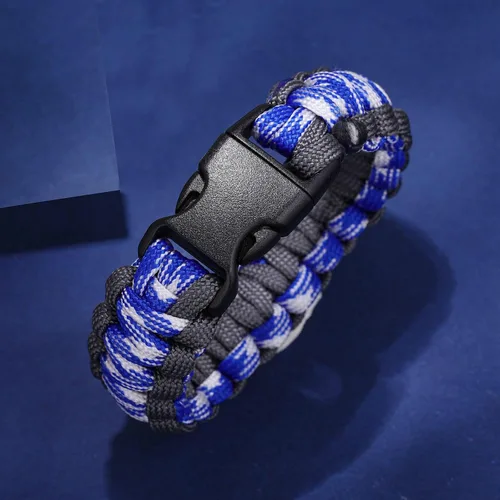 Miniatura 57 de Pulsera de alerta médica Paracord para hombres y mujeres Pulsera de identificación médica de acero inoxidable con hebillas de liberación lateral