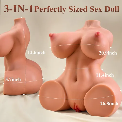 Miniatura 2 de Muñeca Sexual Masturbador Masculino Juguetes Sexuales - Juguetes para Adultos 3 en 1 Muñecas Sexuales de Torso Vagina de Bolsillo Realista, Muñeca