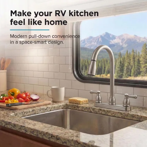 Miniatura 7 de Llave para fregadero de cocina Dura Faucet, llave de reemplazo no metálica con doble palanca para casas rodantes, caravana quinta rueda