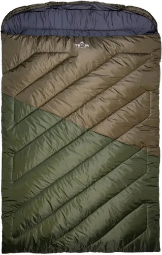 Miniatura 12 de Teton Mammoth - Saco de dormir doble tamaño Queen - Una bolsa cálida que toda la familia puede disfrutar, ideal para camping, caza y campamento Verde