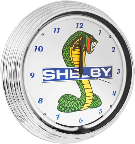 Miniatura 3 de Shelby Cobra - Reloj de pared de neón con luz azul (15 pulgadas)