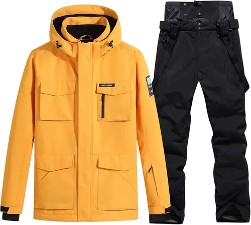 Miniatura 9 de Conjunto de chaqueta y pantalones de esquí para hombre, traje de nieve impermeable, traje de nieve resistente al viento, traje de esquí de invierno