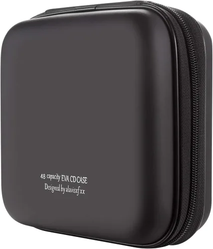 Miniatura 10 de alavisxf xx Estuche para CD, funda protectora de EVA para DVD de 28 capacidades, portátil, con cremallera, para CD, organizador de almacenamiento