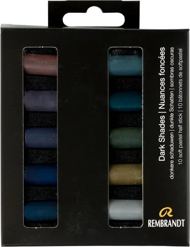 Rembrandt Juego de micro pastel suave, 10 barras de media pieza, selección de tonos oscuros Dark Shades