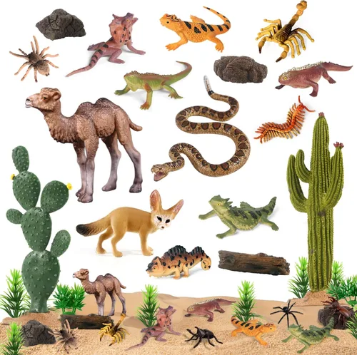 Miniatura 11 de SIENON Juego de 60 piezas de juguetes de animales árticos, mini figuras de animales de invierno con oso polar, pingüino, caribú, frailecillo, lince