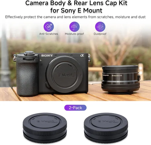 Miniatura 2 de Tapa de lente trasera de cámara y tapa de cuerpo para Sony E Mount A1 A7C A7R IV III A7 III II A7S III II A6600 A6500 A6400 A6300 A6100 A6000