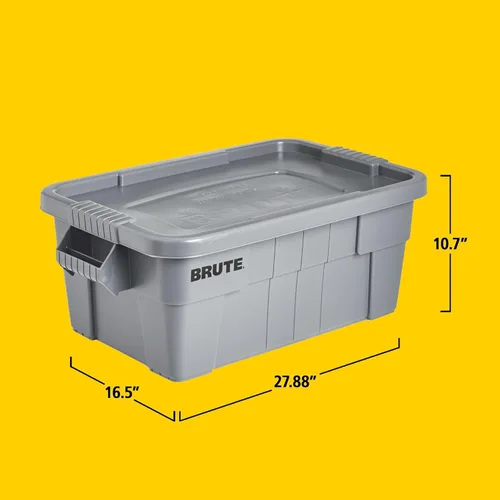 Miniatura 5 de Baúl con tapa Rubbermaid Commercial fg9s3100gray Brute, capacidad de 20 galones, 27-7/8 pulgadas, longitud x 17-3/8 pulgadas, ancho x 15-1/8 Gris