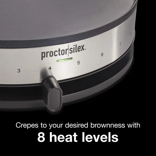 Miniatura 3 de Proctor Silex Máquina eléctrica para crepas con plancha antiadherente de 13 pulgadas sin PFAS para huevos, panqueques, tortillas y quesadillas