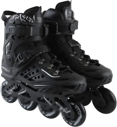 Miniatura 7 de Patines profesionales de carreras en línea unisex, para principiantes, para exteriores, patines de velocidad de rendimiento para adultos y Blanco