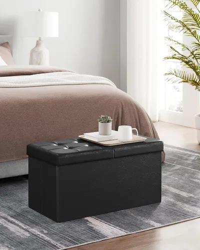 Miniatura 4 de SONGMICS MAZIE Collection - Banco otomano de almacenamiento de 30 pulgadas con tapa abatible, baúl de almacenamiento reposapiés, carga de 660
